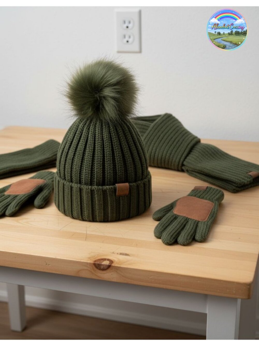 3-Piece Winter Beanie Scarf Gloves Set Acrylic Fleece Lined Touchscreen